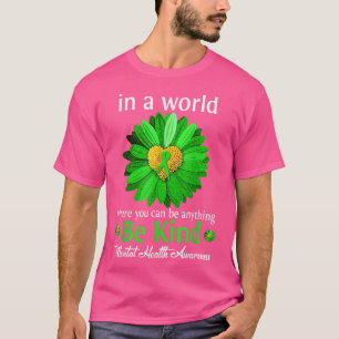 T-shirt Ruban vert de tournesol Soyez gentil pour la sensi