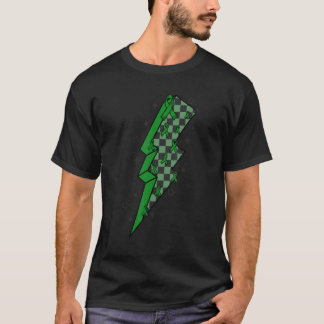 T-shirt Ruban Vert Éclair Damier Journée Mondiale de la Sa