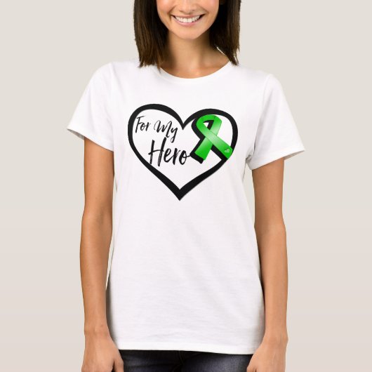 T-shirt Ruban vert pour mon héros (Devant)