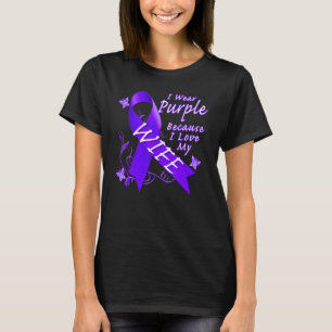 T-shirt Ruban Violet Alzheimer Sensibilisation Je Porte Po