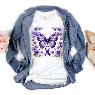 T-shirt Ruban Violet de Sensibilisation Alzheimer, Cancer,
