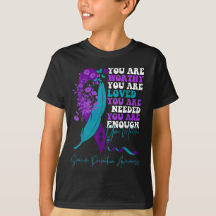 T-shirt Ruban violet sarcelle de sensibilisation à la prév