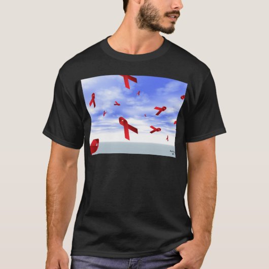 T-shirt Rubans d'aides flottant dans le ciel (Devant)