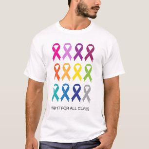 T-shirt Rubans de Cancer pour combattre tous les types de