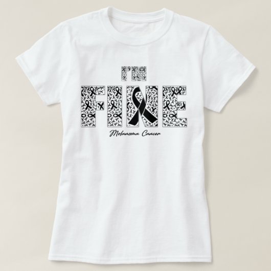 T-shirt Rubans fins de sensibilisation au cancer du mélano (Design devant)