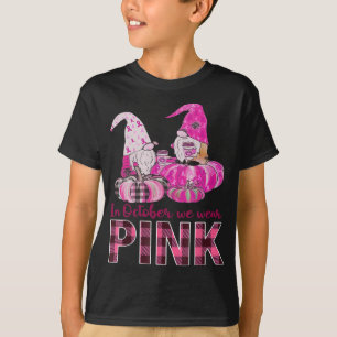 T-shirt Rubans Gnomes En Octobre Nous Portons Pink Breast 