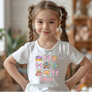 T-shirt Rubans roses pour l'école Fournitures scolaires No