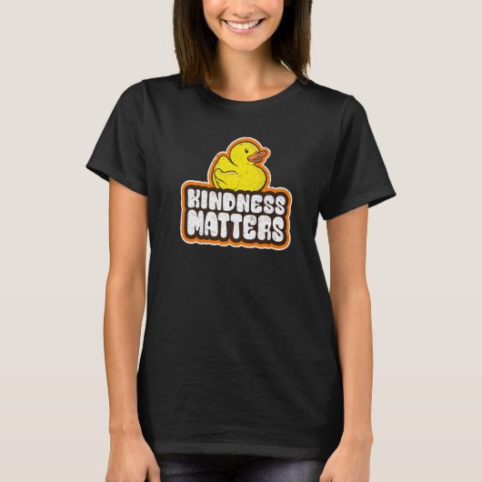 T-shirt Rubber Duck Anti Bullying Rainbow Kindness Matters (Devant)