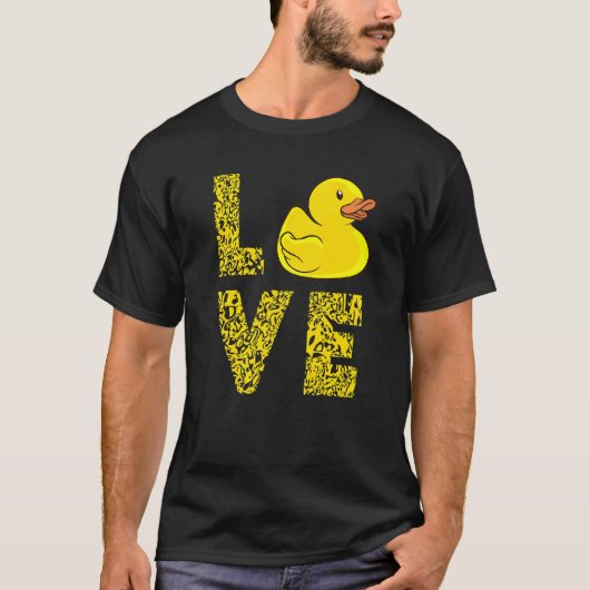 T-shirt Rubber Duck Love Leopard Jaune Duck Rubber Duckli (Devant)