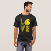 T-shirt Rubber Duck Love Leopard Jaune Duck Rubber Duckli (Devant entier)
