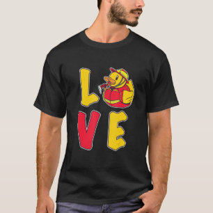 T-shirt Rubber Duck Love Squeaky Duck Fun Volunteer Fire B