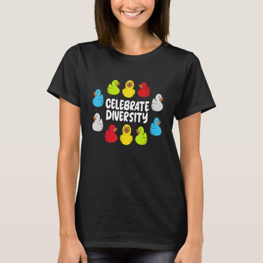T-shirt Rubber Ducks Celebrate diversity (Devant)