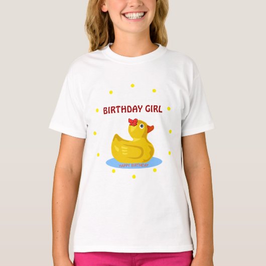 T-shirt Rubber Ducky "Birthday Girl" (Devant)