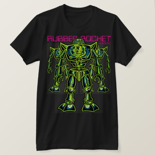 T-shirt Rubber Rocket Comics™/Robots (Design devant)