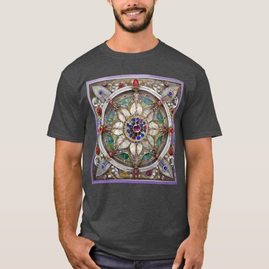 T-shirt Ruby, Amethyst, Sapphire et Pearl Mandala (Devant)
