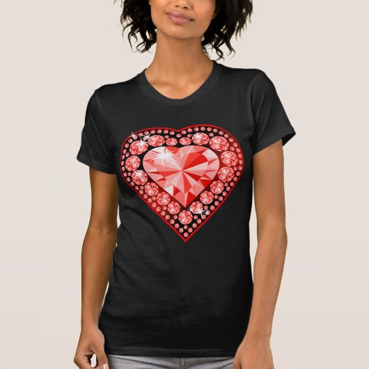 T-shirt Ruby Gemstone Heart (Devant)