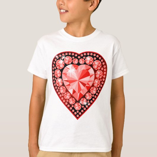 T-shirt Ruby Gemstone Heart (Devant)