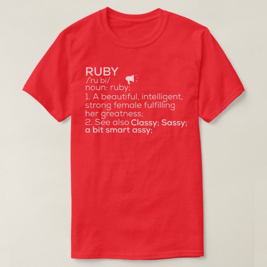 T-shirt Ruby Nom Ruby Définition Ruby Femme Nom Ruby Me (Design devant)