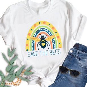 T-shirt Ruche Apiculteur Rétro Bio Abeille Arc-en-ciel