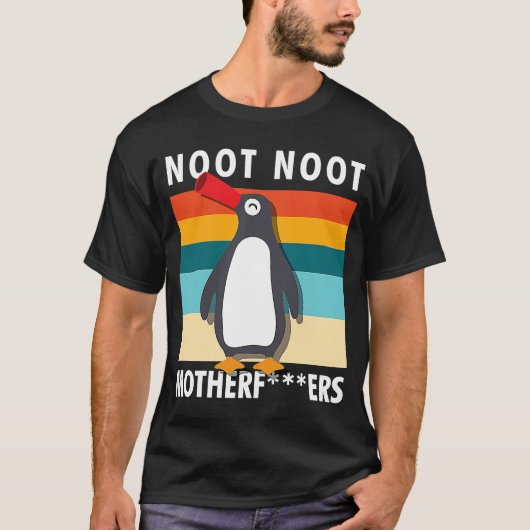 T-shirt Rude Noot Motherf ers Sarcastic Graphisme Pengu (Devant)