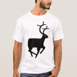 T-shirt Rudolf le renne à nez rouge<br><div class="desc">Un symbole de renne standard légèrement modifié pour ressembler à un renne préféré de Père Noël, Rudolf. Disponible en deux versions pour t-shirts légers ou sombres.</div>