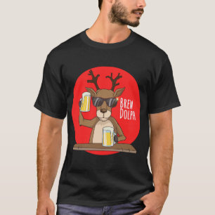 T-shirt Rudolph Brewdolph Reindeer Drôle Bière Noël Cr