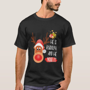 T-shirt Rudolph Le Gros Rindeer À Nez Rouge