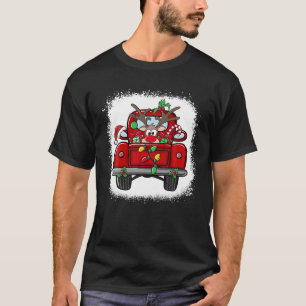 T-shirt Rudolph Reindeer blanchi sur Red Truck Funny Chris