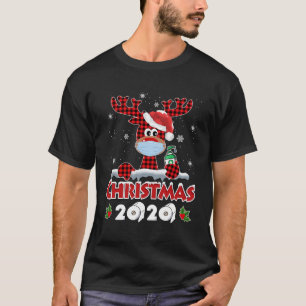 T-shirt Rudolph Reindeer Masque Correspondant Famille Noël