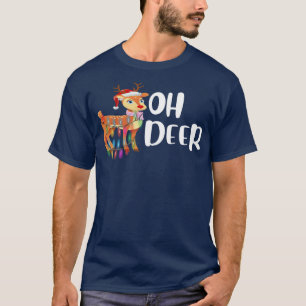 T-shirt Rudolph Reindeer Noisé Rouge Spécial Noël O