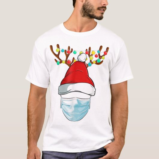 T-shirt Rudolph Reindeer porte le masque Christa (Devant)