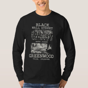 T-shirt Rue commerçante noire Tulsa Oklahoma Histoire des