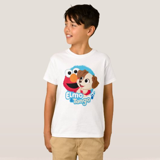 T-shirt Rue Sésame | Badge Elmo & Tango (Devant entier)