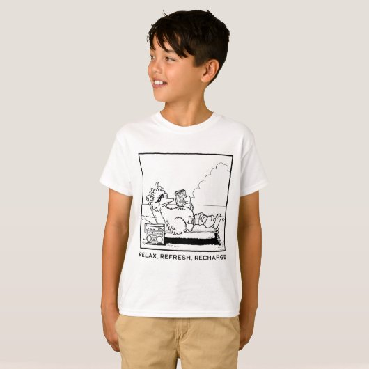 T-shirt Rue Sésame | Big Bird Relax Refresh Recharge (Devant entier)