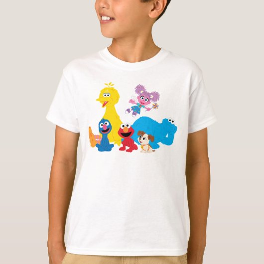 T-shirt Rue Sésame | Coloré Sesame Street Pals (Devant)