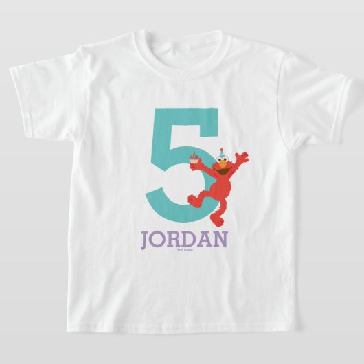 T-shirt Rue Sésame | Elmo - Confetti 5e anniversaire (Poser)