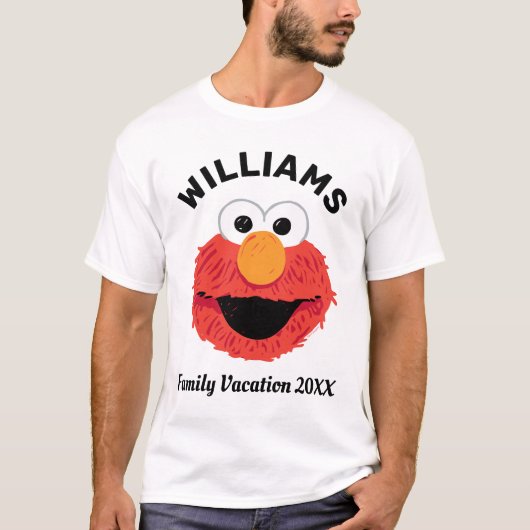 T-shirt Rue Sésame | Elmo Famille Vacances (Devant)