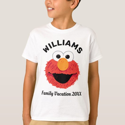 T-shirt Rue Sésame | Elmo Famille Vacances (Devant)