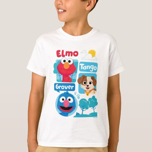 T-shirt Rue Sésame | Elmo, Tango, & Grover Park Graphic (Devant)