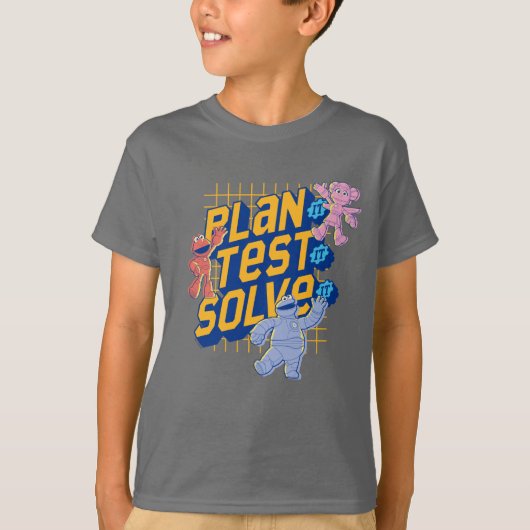 T-shirt Rue Sésame | Méca Builders Plan Test Solve (Devant)