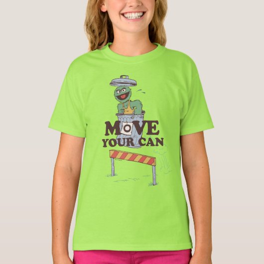 T-shirt Rue Sésame | Oscar the Grouch Move Your Can (Devant)