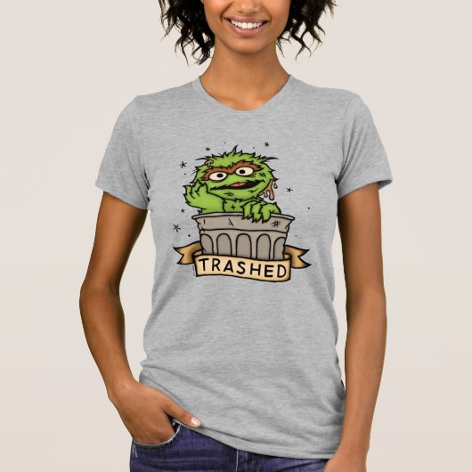 T-shirt Rue Sésame | Oscar the Grouch Trashed (Devant)