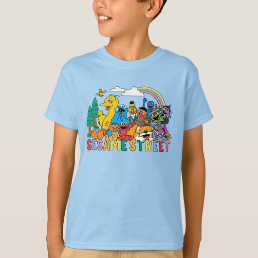 T-shirt Rue Sésame | Rainbow Wave (Devant)