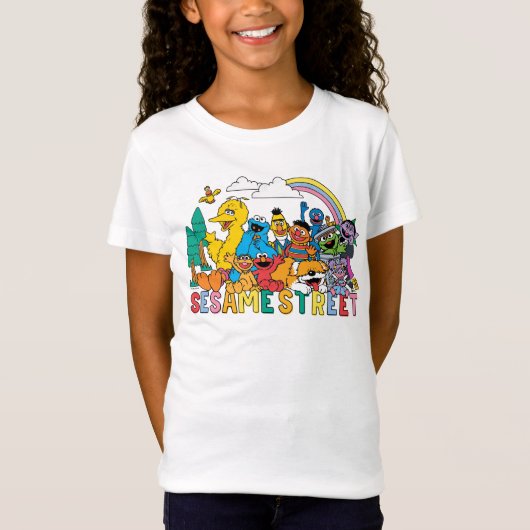 T-Shirt Rue Sésame | Rainbow Wave (Devant)