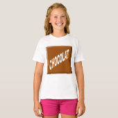 T-shirt Ruffle blanc filles  Design CHOCOLAT (Devant entier)