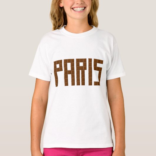 T-shirt Ruffle blanc  PARIS CHOCOLAT (Devant)