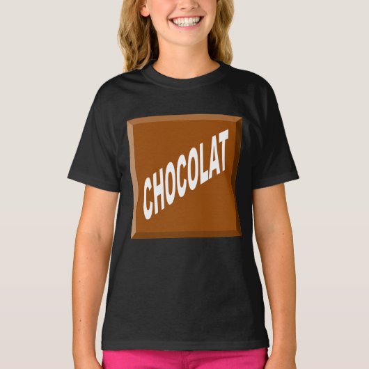 T-shirt Ruffle noir filles Design CHOCOLAT (Devant)