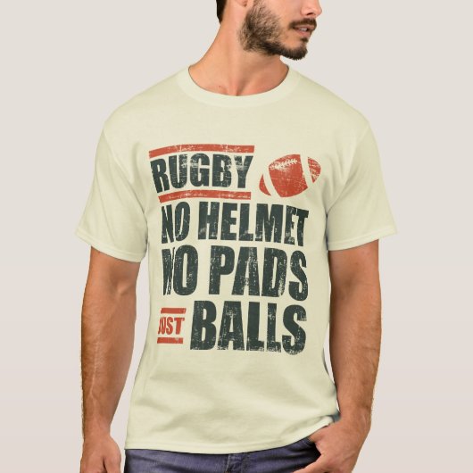 T-shirt Rugby aucun casque aucunes boules de protections (Devant)