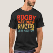 T-shirt Rugby By Day Gamer By Night - Video Game Lover (Devant)