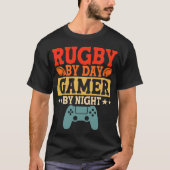 T-shirt Rugby By Day Gamer By Night - Video Game Lover (Devant)
